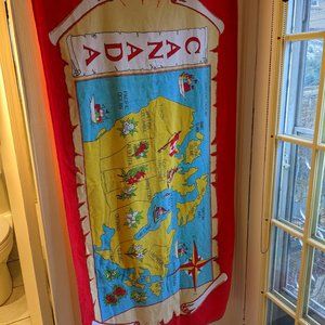 Vintage 1990s Canada Provinces Map Beach Towel Retro